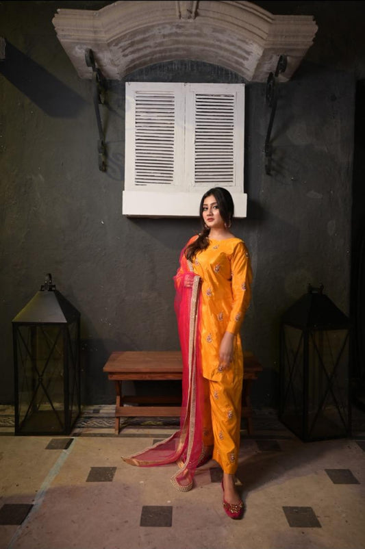 Saffron Kurti Set